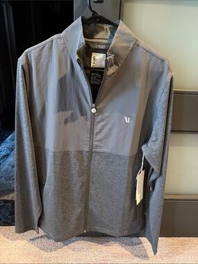 Vuori Grey Two-Tone Lightweight Full-Zip Jacket